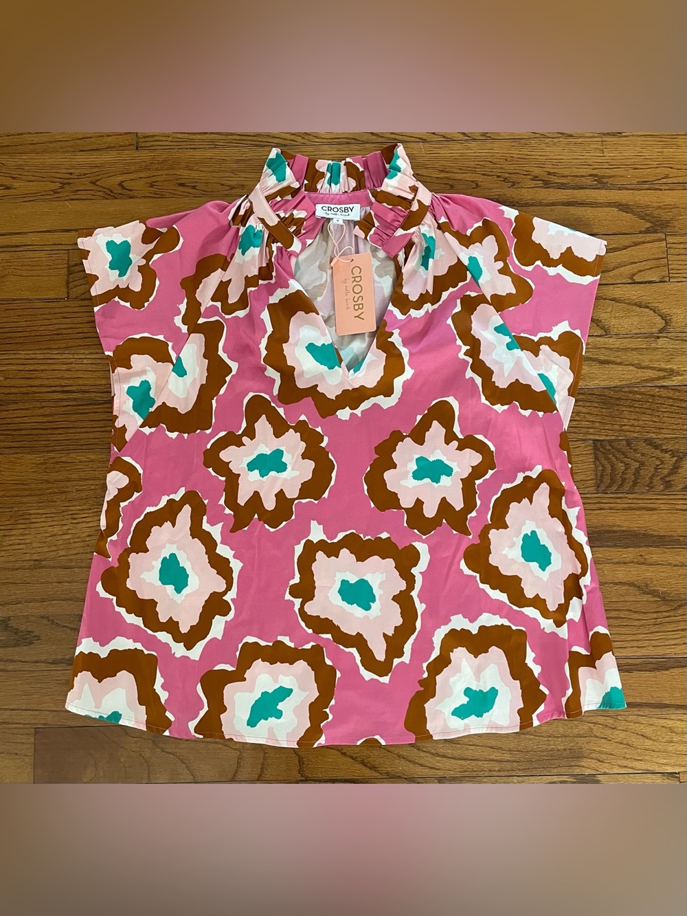 Crosby by Mollie Burch Wilkes Top Bloom Boom Style 12184 Womens Small NEW W TAGS